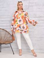  Long Multicolor Casual Plus Size Tops 698