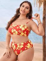 Spaghetti Strap  Plus Size Beachwear 890