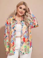  Floral Multicolor Plus Size Blouses 2995