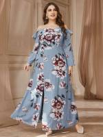  Boho Floral Maxi Plus Size Dresses 4417