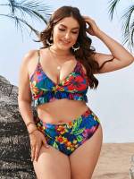  Floral Boho Plus Size Beachwear 829