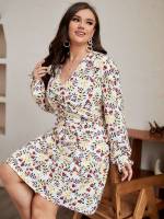 Short Long Sleeve Boho Regular Fit Plus Size Dresses 2241