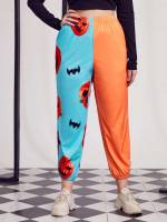 Regular Fit Long Halloween Plus Size Sweatpants 9789