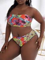  Tropical Multicolor Plus Size Swimwear 3161