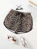 Leopard  Casual Plus Size Bottoms 351