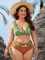 V neck  Plus Size Beachwear 755