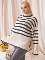  Regular Fit Rib-Knit Long Sleeve Plus Size Knitwear 6640