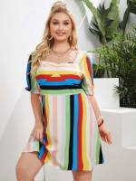 Sweetheart Multicolor Short Short Sleeve Plus Size Dresses 2009