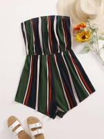 Sleeveless Striped Boho Plus Size Jumpsuits  Bodysuits 114