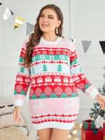 Christmas Regular Fit Casual Plus Size Knitwear 846