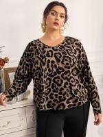  Multicolor Leopard Women Plus Clothing 6701