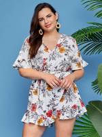  Regular Fit Multicolor Floral Plus Size Jumpsuits 364