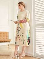 Multicolor Casual Long Plus Size Knitwear 7815