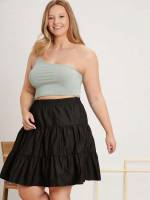  Slim Fit One Shoulder Sleeveless Plus Size Co-Ords 9269