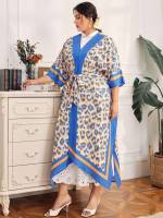 Multicolor Long  Women Plus Clothing 9341