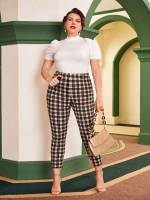  Tartan Cropped Plus Size Pants 4503