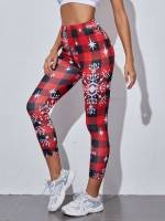 Cropped  Geometric Women Sports Leggings 7147