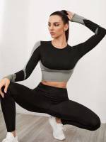  Round Neck Long Sleeve Women Activewear 2550