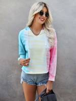 Hooded Multicolor Regular Tie Dye Women Sweatshirts 195