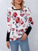 Long Sleeve Multicolor Regular Fit Floral Women Clothing 4483