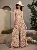 Boho Floral Multicolor Sleeveless Women Clothing 5309