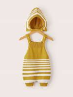 Mustard Yellow Long Striped Baby Knitwear 1965