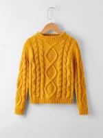 Casual Long Sleeve Mustard Yellow Girls Clothing 367