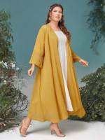  Mustard Yellow Oversized Plus Size Kimonos 2114