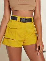   Mustard Yellow Women Shorts 689