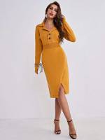  Long Sleeve Notched Elegant Women Clothing 1183