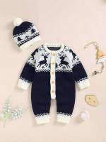 Regular Fit Navy Blue Long Sleeve Baby Knitwear 9692