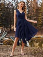 Short Glamorous Regular Fit Navy Blue Wedding  Special 2159