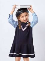  Round Neck Short Long Sleeve Toddler Girls Clothing 6973