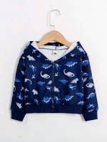 Regular Navy Blue Dinosaur Kids Clothing 870