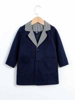 Houndstooth Long Sleeve Lapel Kids Clothing 3986