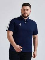 Colorblock Navy Blue Regular Men Polo Shirts 6489