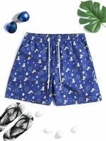 Drawstring Navy Blue Men Clothing 6893