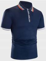 Navy Blue Work Polo Men Clothing 7391