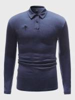 Regular Polo Navy Blue Men Clothing 4932