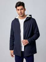  Plain Long Sleeve Zipper Men Coats 6760