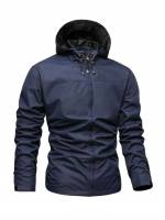 Long Sleeve Hooded Regular Plain Men Clothing 557