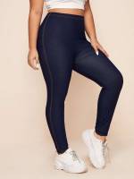  Navy Blue Long Women Plus Clothing 7393