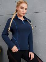  Slim Fit Funnel Neck Zipper Sports 383