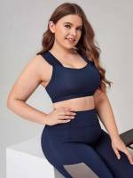  Plain Cut Out Plus Size Sports Bras 6225