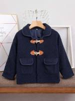  Regular Fit Plain Preppy Toddler Boy Coats 4472