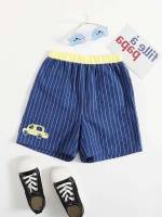  Casual Navy Blue Striped Toddler Boy Shorts 5343