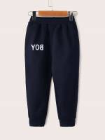 Navy Blue Long Pocket Toddler Boy Sweatpants 3478