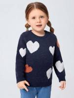 Regular Fit Long Sleeve Regular Toddler Girl Sweaters 7698