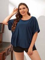   Short Sleeve Plus Size Sleep Tops 469