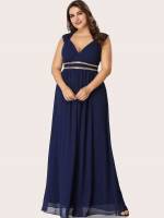  Sleeveless Maxi Glamorous Plus Size Wedding Party Wear 5834